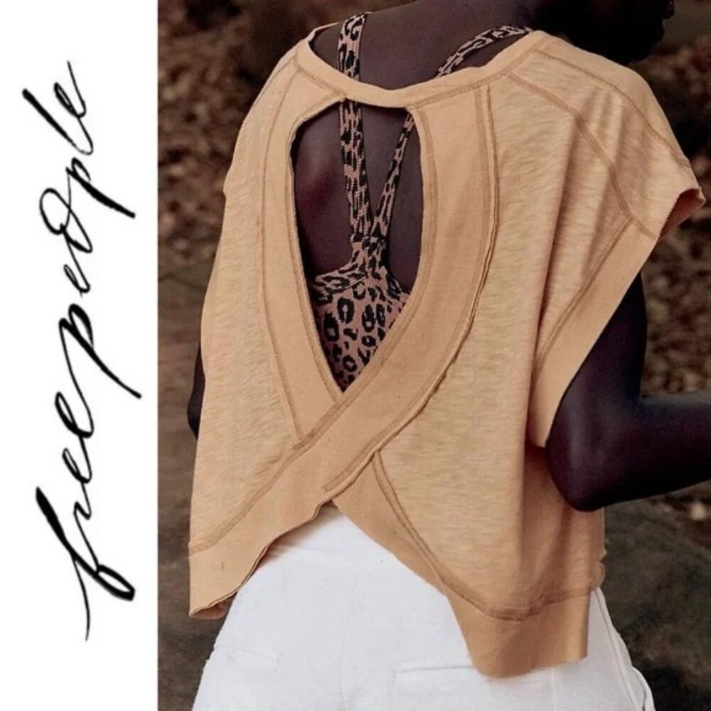 NWT Free People My Time Tee in Camel